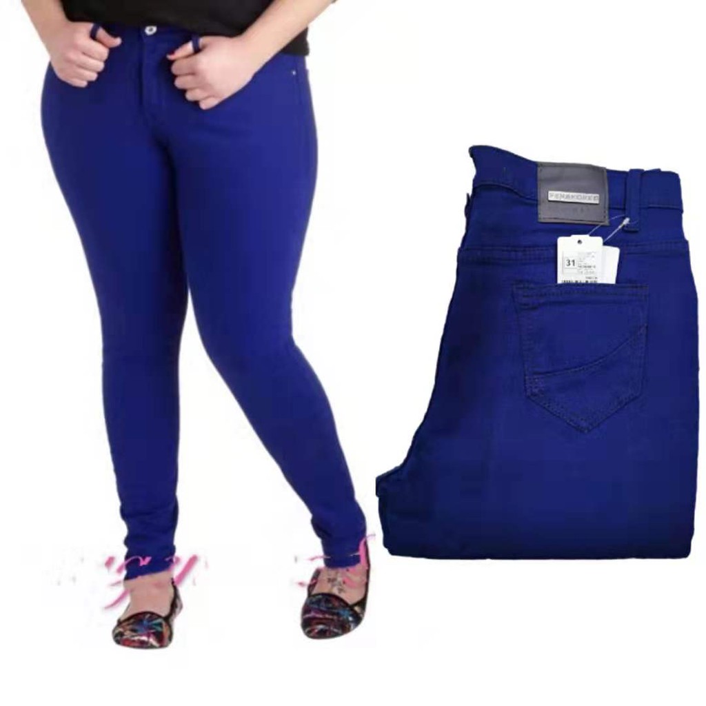 Size skinny Royal blue pants for women 