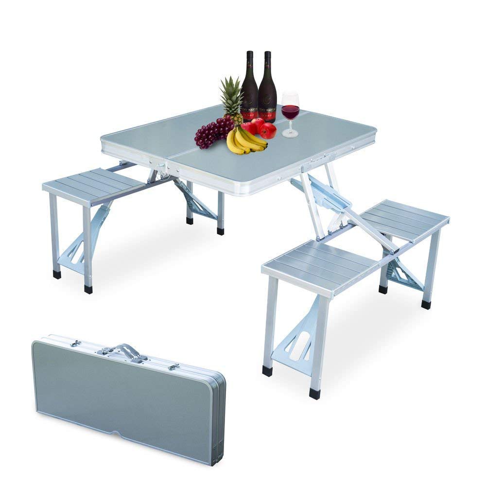 Aluminium Portable Folding Picnic Table Chairs Set Portable Travel Table And Chair Shopee Philippines