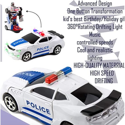 TOY ROBOT POLICE CAR TRANSFORMER 2IN1 Battery Operated | Shopee Philippines