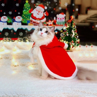Pet cat Christmas clothes new year cross dressing funny dog red cloak pet clothes
