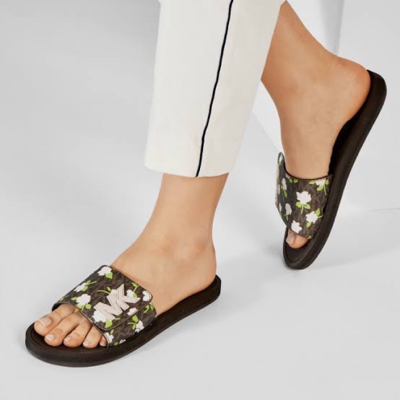 MICHAEL Michael Kors MK Platform Womens Slide Sandals, Brown Multi | Shopee  Philippines