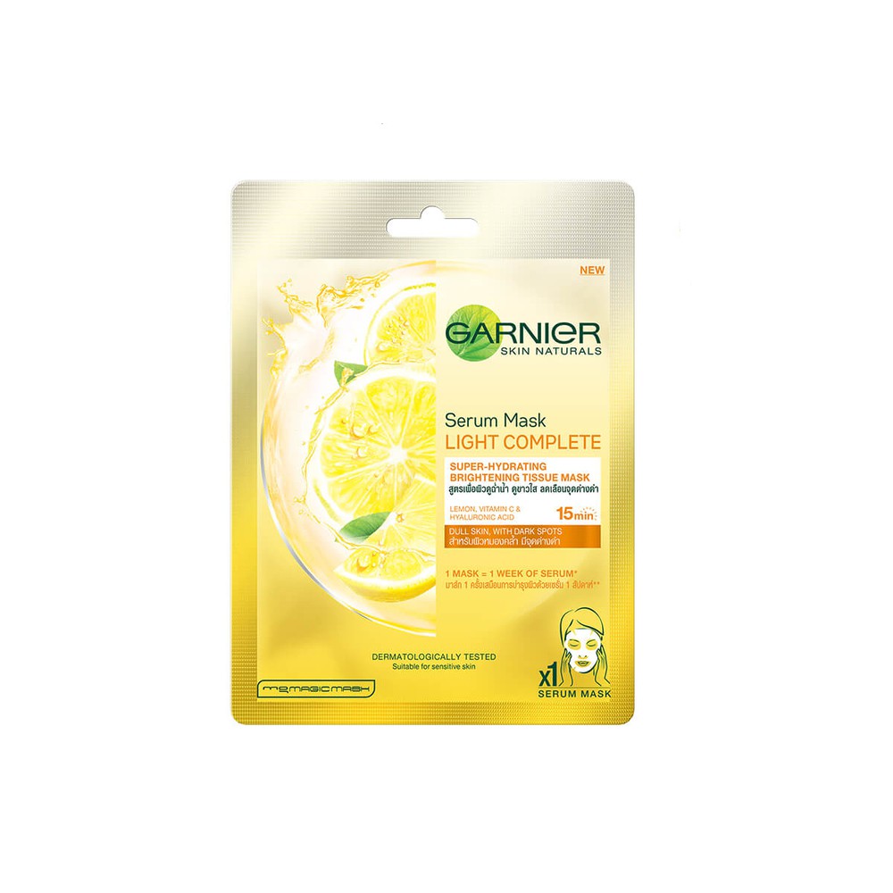 Garnier Lemon Brightening Serum Face Mask For Dull Skin | Shopee ...