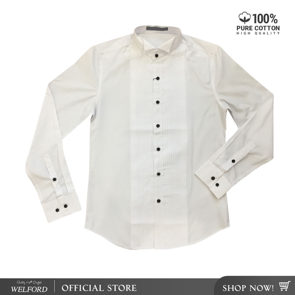 Plain Long Sleeves TUXEDO Polo ( R - Tuxedo) by Welford Slim Fit For Men