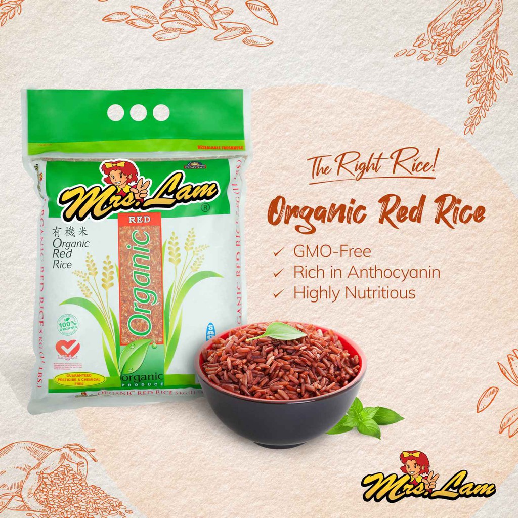 Mrs Lam Organic Red Rice (5 KG) | Shopee Philippines