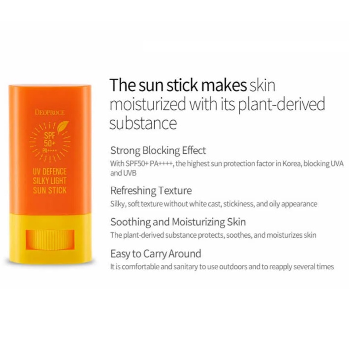 DEOPROCE UV Defence Silky Light Sun Stick 18g / SPF50+ PA++++ | Shopee ...