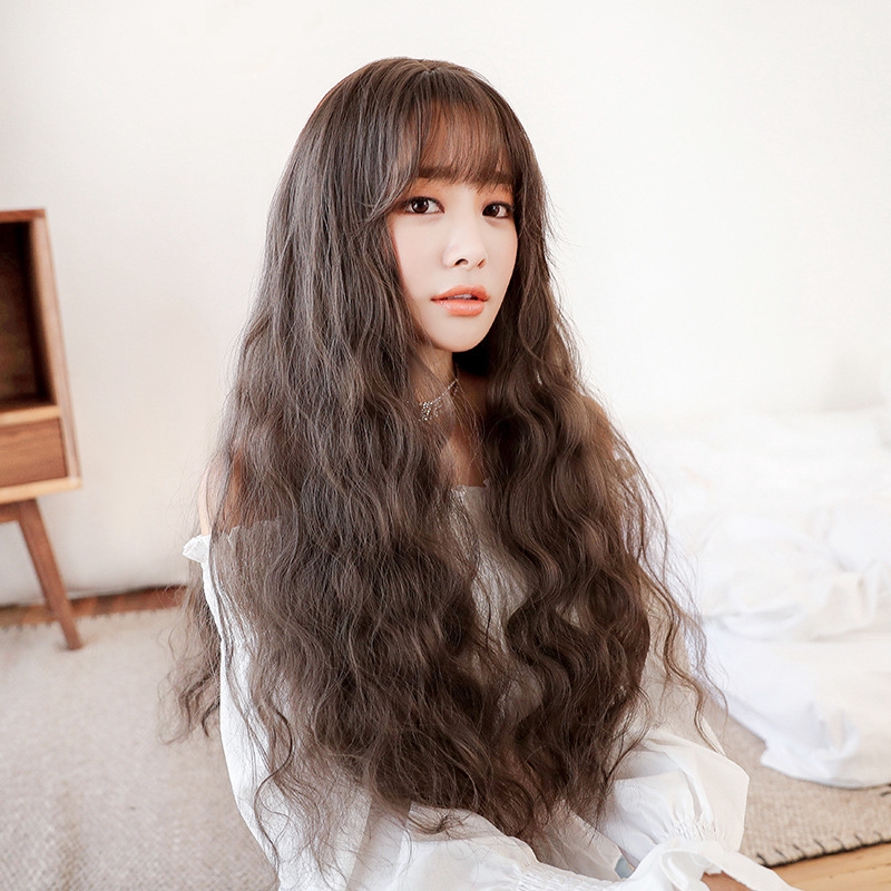 Lady Long Curly Hair Big Wave Wig Women Fashion Wig New Clip