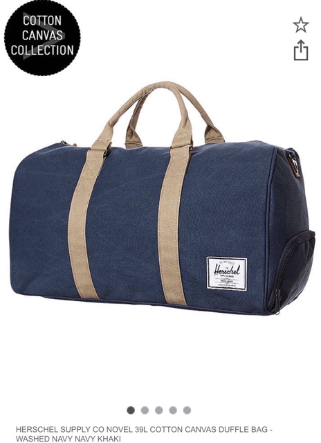 herschel blue duffle bag