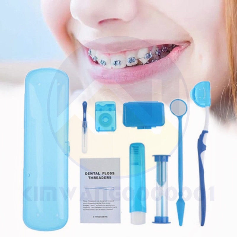 8pcs Set Oral Care Orthodontic Toothbrush Care Kit for Braces
