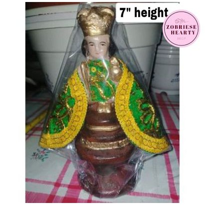 Green Santo Niño De Cebu Statue Figurine Senior Sto Nino 7.0