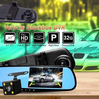 Full HD 4.3 Dual Recording Car DVR Rear View Mirror Dash Cam Video Automatic Dash Cam Car Camera #2