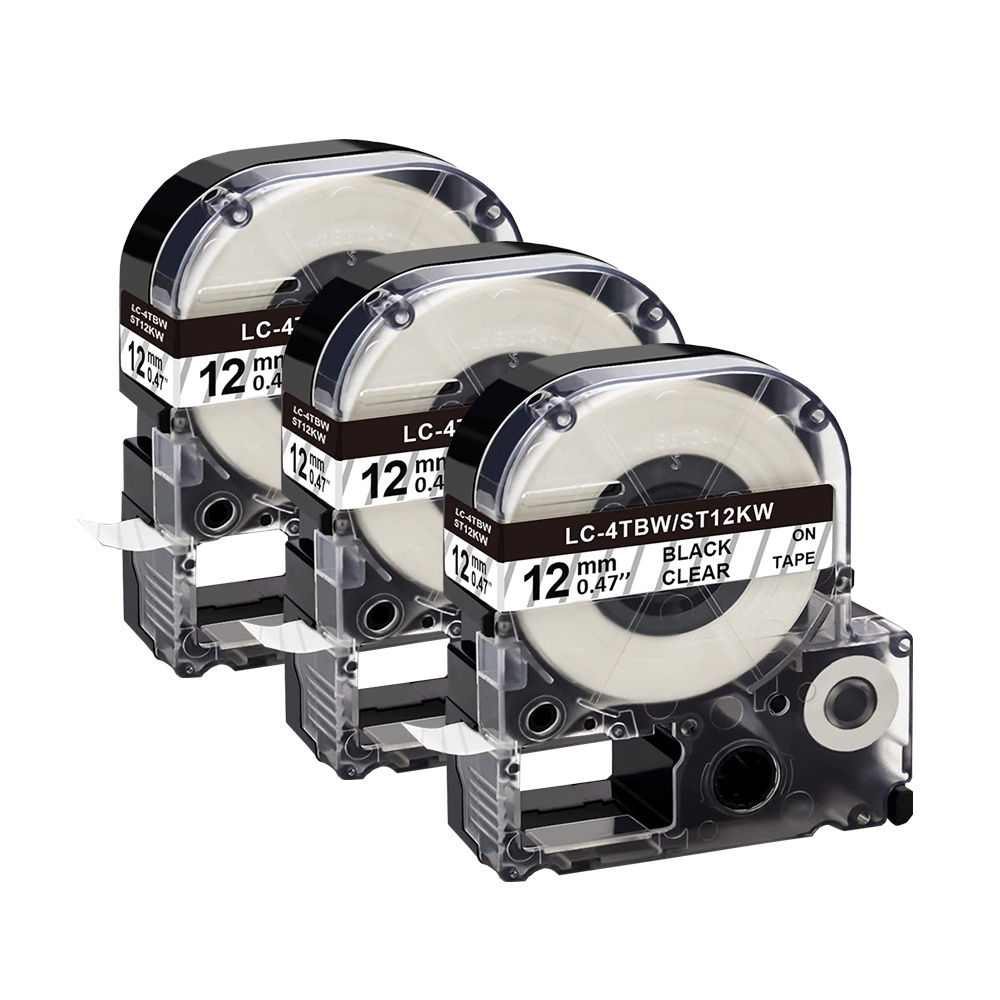 3Pack Compatible Epson / KingJim Label Tape LK4TBN LC4TBN ST12KW