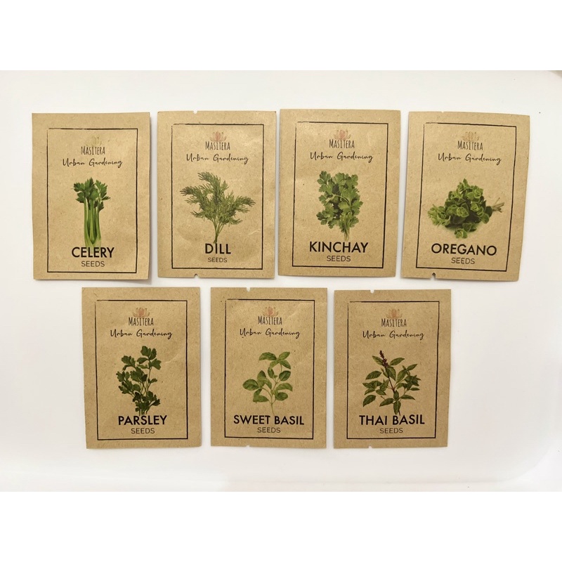 Masitera Herb Seed Packs - Basil/Parsley/Celery/Dill/Oregano/Kinchay ...