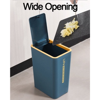 12L Nordic Press-type Trash Can with Lid Trash Bin for Kitchen Garbage Container Bin for Bathroom #7