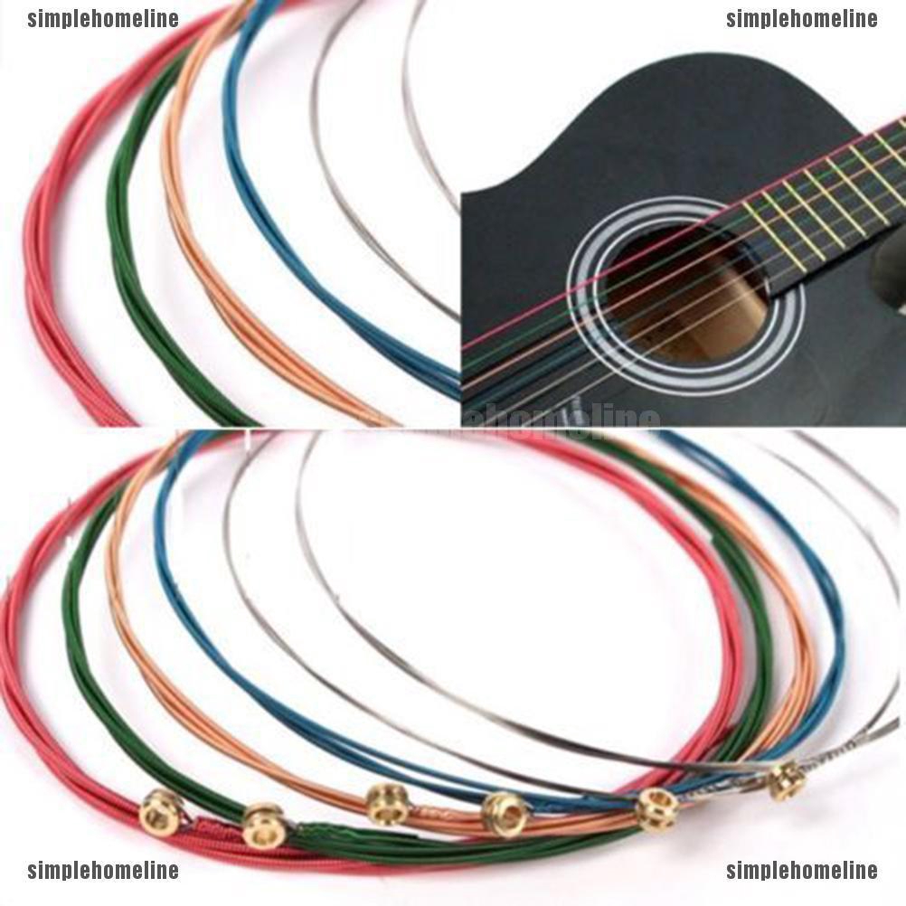 Rainbow Colorful Guitar Strings Set for 6 Strings Classic Classical Guitar Parts 