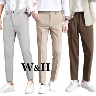 W&Huilishi 7color 28-36size Korean Plain Comfortable Fashion Casual Men's Suit Pants
