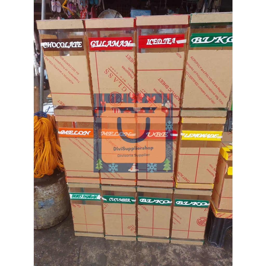 Palamigan Acrylic / Juice container with FREE SANDOK & Label Shopee