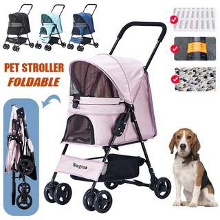 <PH STOCK & COD>Pet Trolley Dog and Cat Stroller Foldable Pet Stroller Pet Carrier Strong Structure