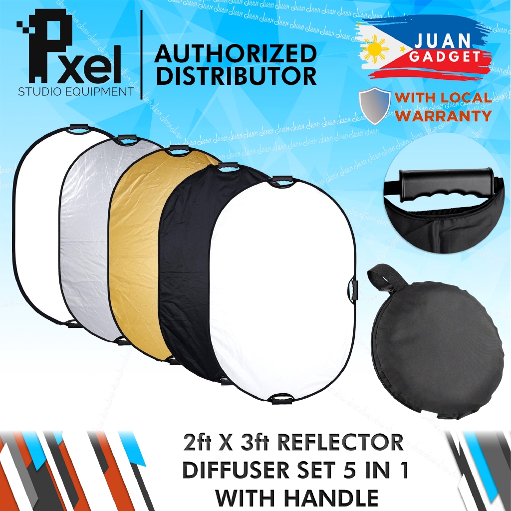 Photography Reflector Selens 5-in-1 Oval Reflector With Handle For