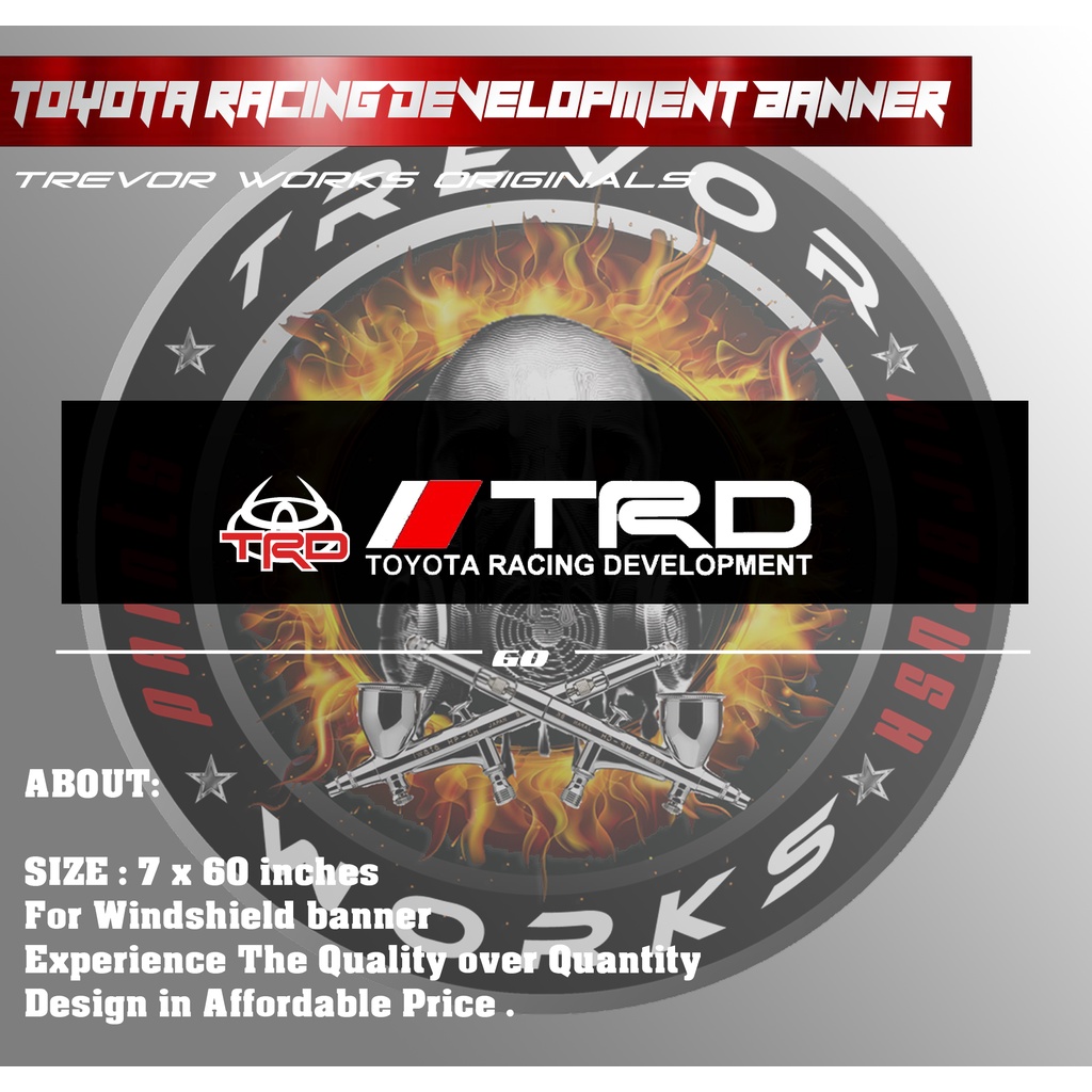 TRD Toyota Racing Development Windshield Banner ( 5 x 60 ) Shopee