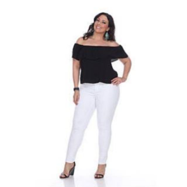 white plus size jeans