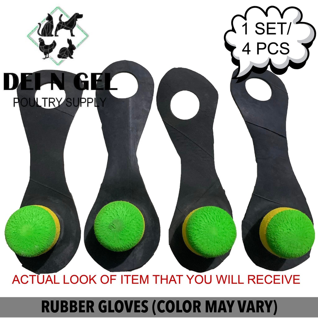 RUBBER GLOVES FOR GAMEFOWL COLOR MAY VARY (1 SET/4 PCS) Shopee