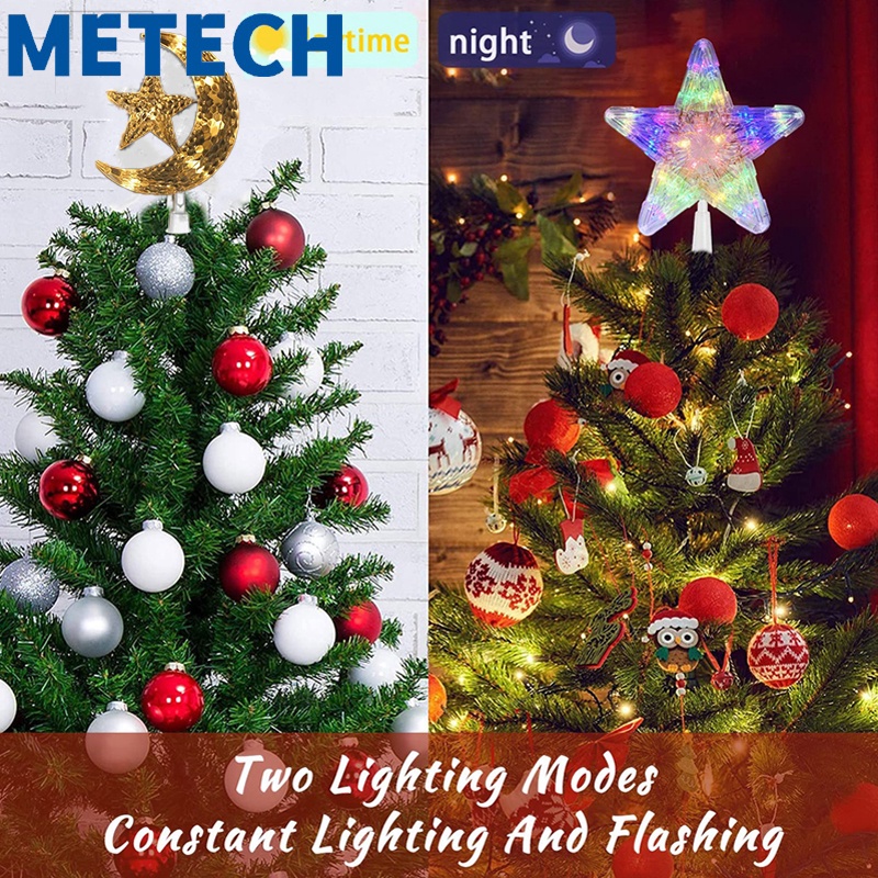 Christmas Tree Star Topper Lights 16/22cm Decorations for Christmas