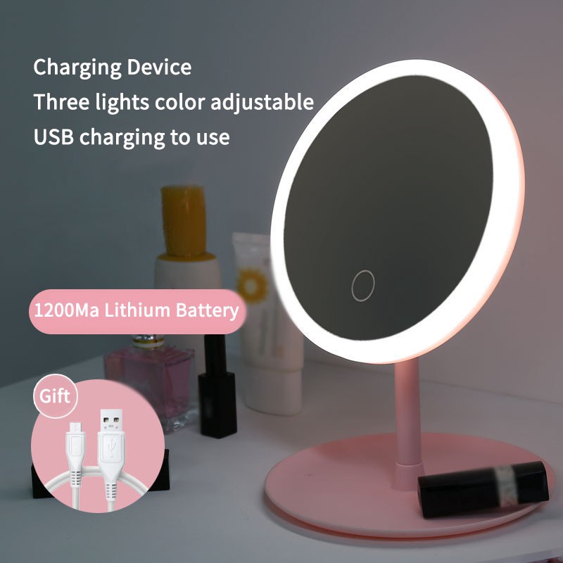 circle light up mirror