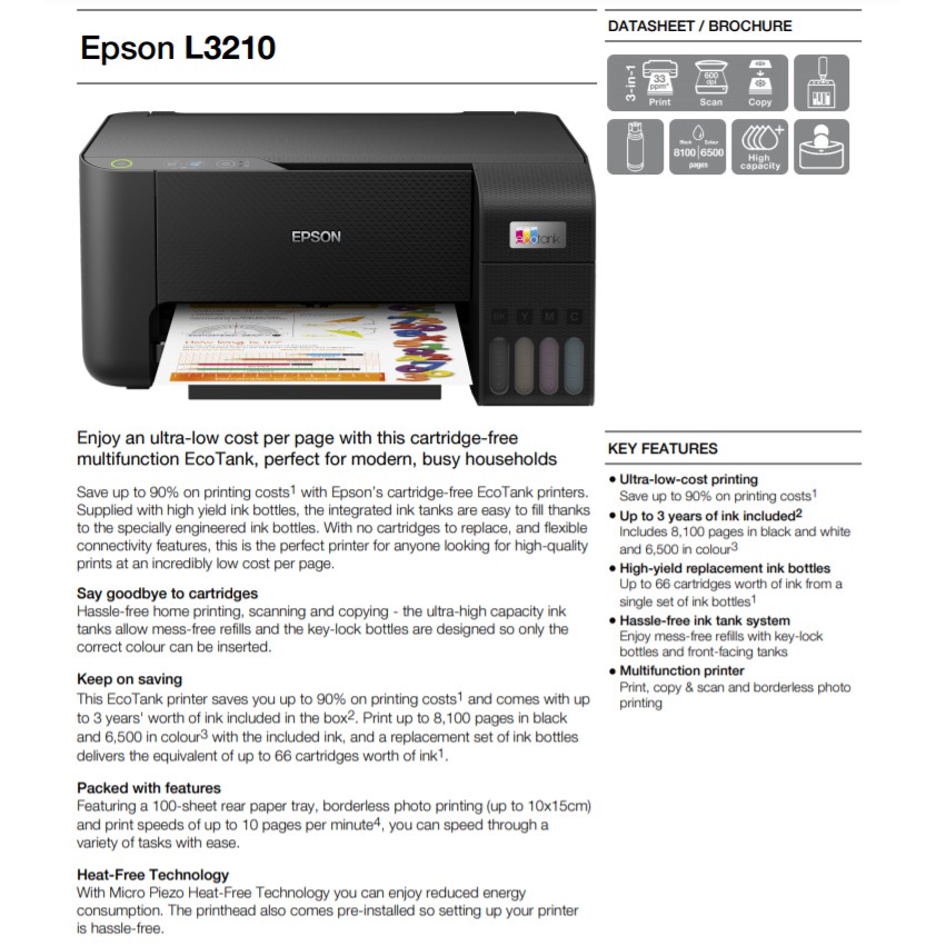 Epson L Ecotank In Colored Inkjet Printer Print Xerox Scan With Original Ink Presyo