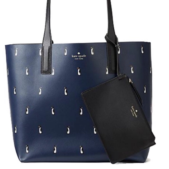 Authentic Kate Spade Arch Penguins Large Reversible Tote | Shopee  Philippines