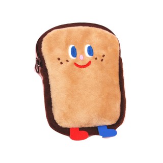 Creativity Cartoon Toast Bread Plush Coin Purse Kids Mini Keychain Doll Bag Gift