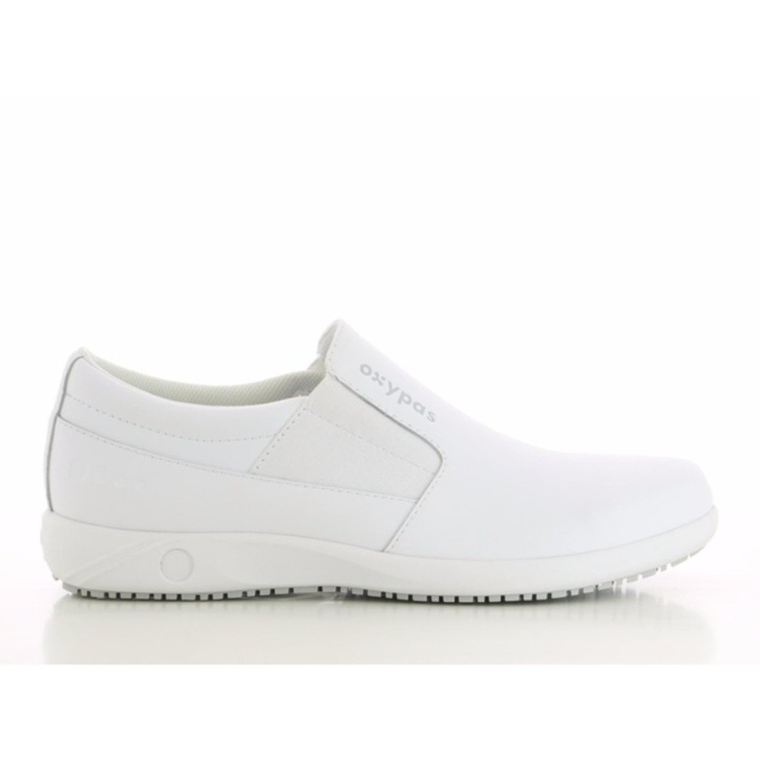 sporty white leather shoes
