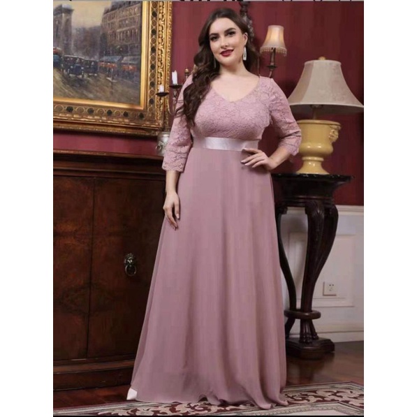 329 / 931  Elegant Maxi Plus size Dress (FIT TO XL) | Shopee Philippines