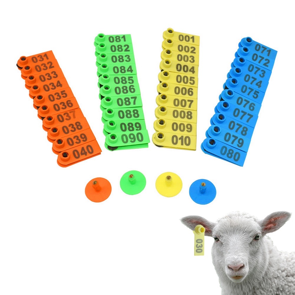 20Pcs Goat eartags Number Plastic Livestock Ear Tag Animal Tag for