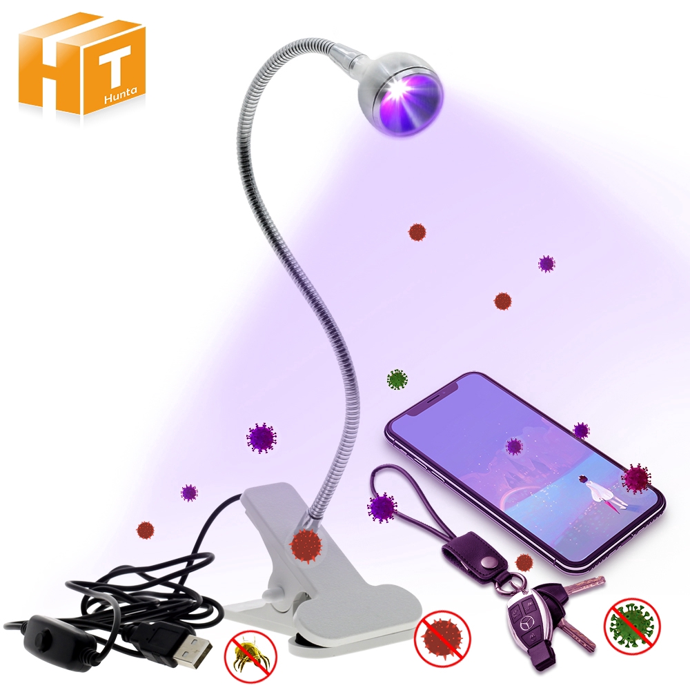 UVC UV Ultraviolet Lamp with Clip Holder USB Foldable Portable