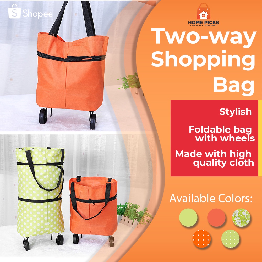 Folding Shopping Trolley Foodstuff Shopper Cart Bag Light Weight