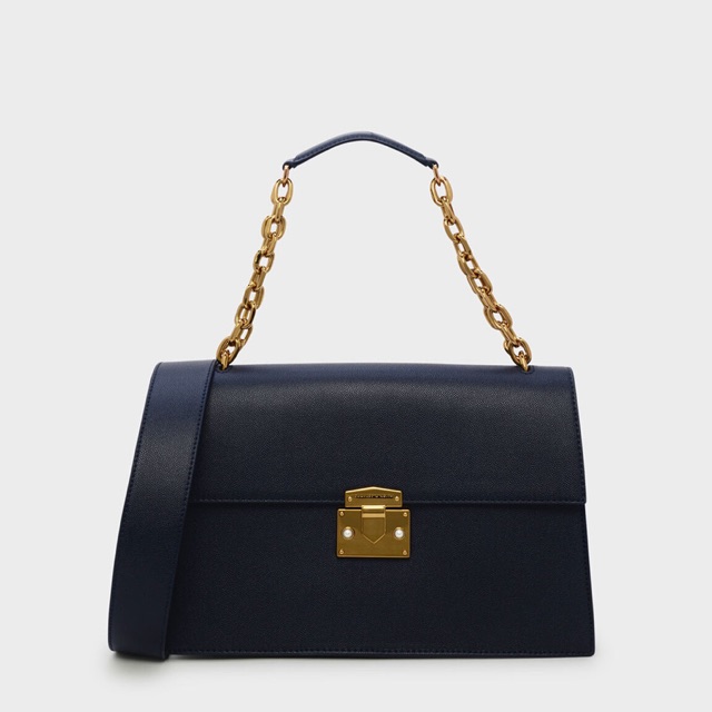 charles and keith front flap push lock bag