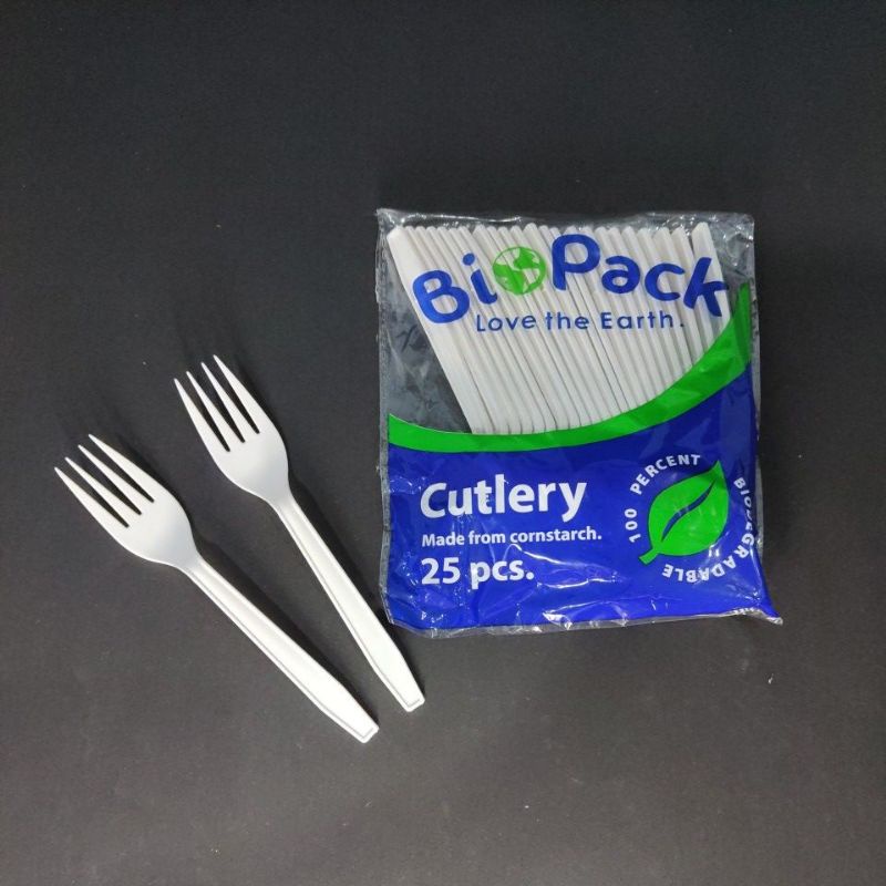Disposable Forks Cornstarch Biodegradable BioPack (25pcs/pack) Shopee