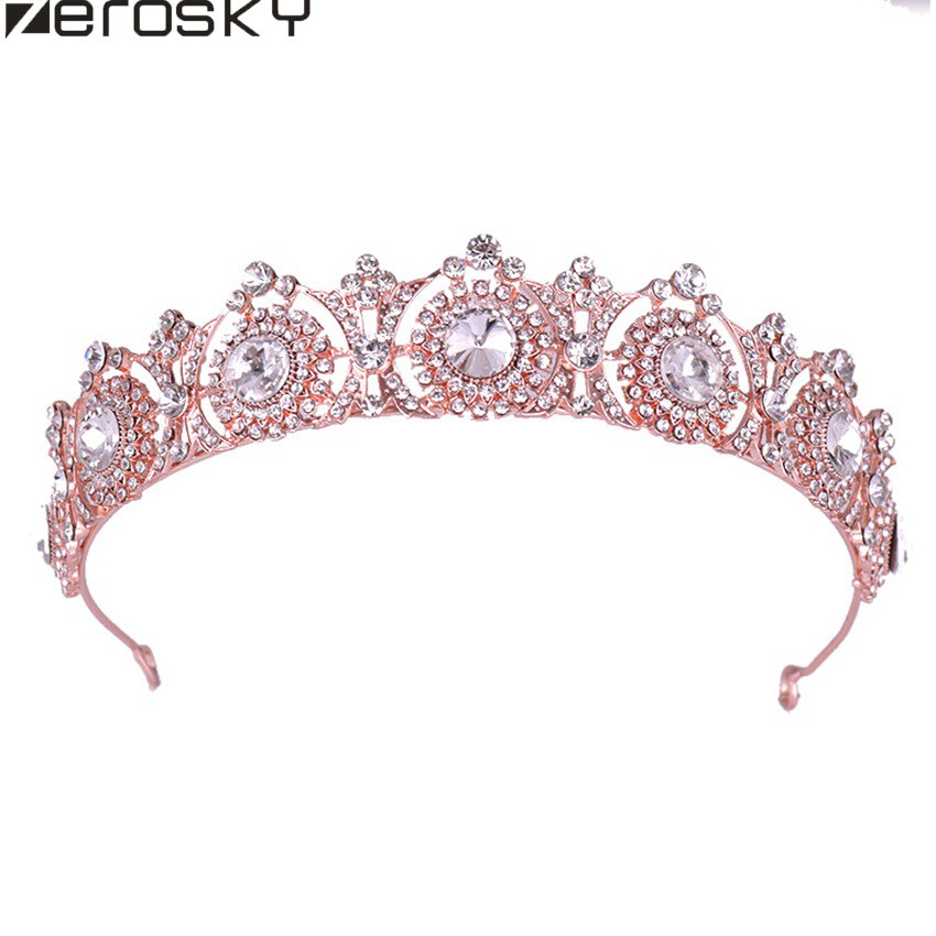 Zerosky Bridal Crystal Rhinestone Prom Hair Tiara Crown Shopee