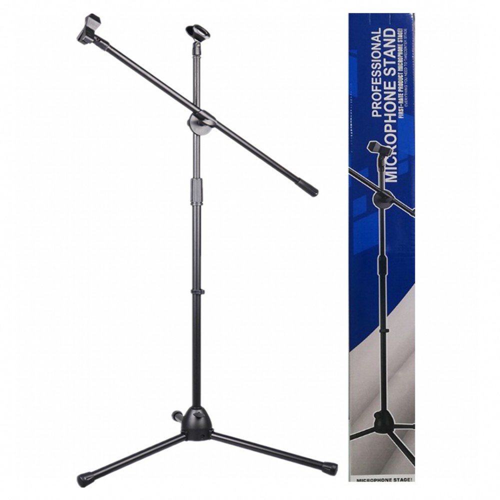 DJ BEST, Microphone Stand with Boom Tripod Base and Free Mic Holders