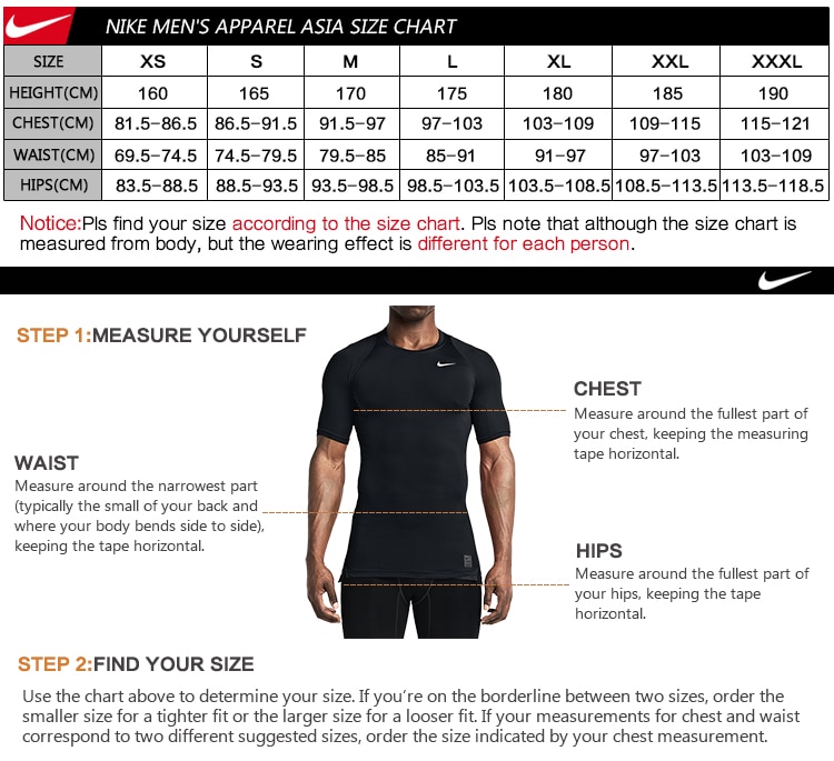 nike shirt dimensions