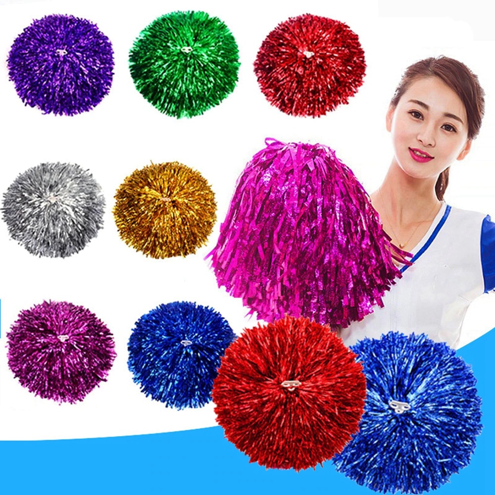 1pair Cheerleading Pompom for School Sports Festival Blue Pink Gold ...