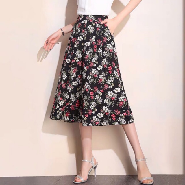 Korean Fashion Flower Printed Square Pants Tokong Freesize | Shopee ...