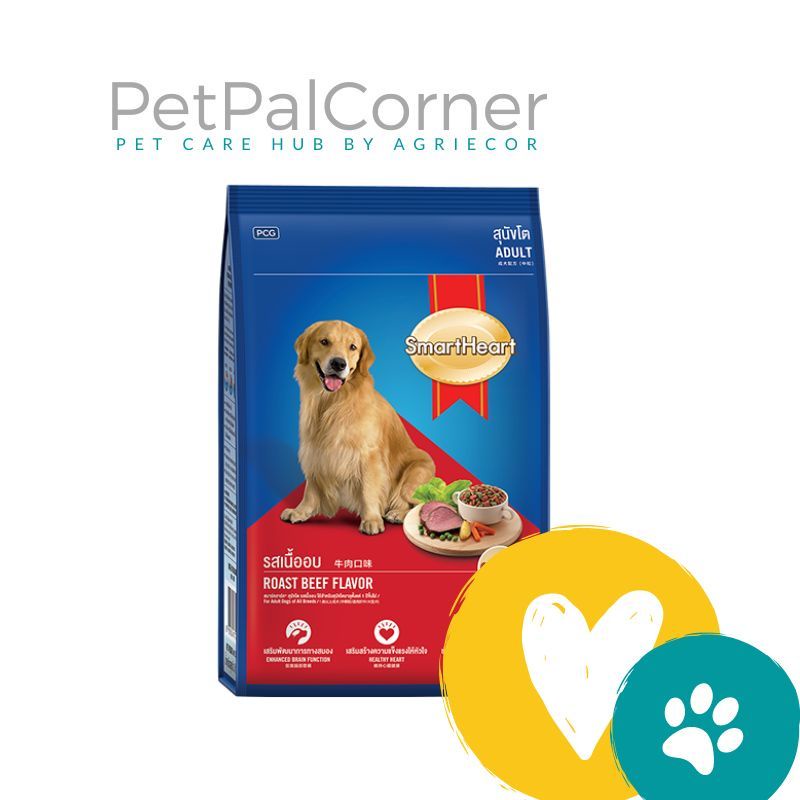PetPalCorner Smartheart Dog Food 1.5kg ADULT Roast Beef Flavor