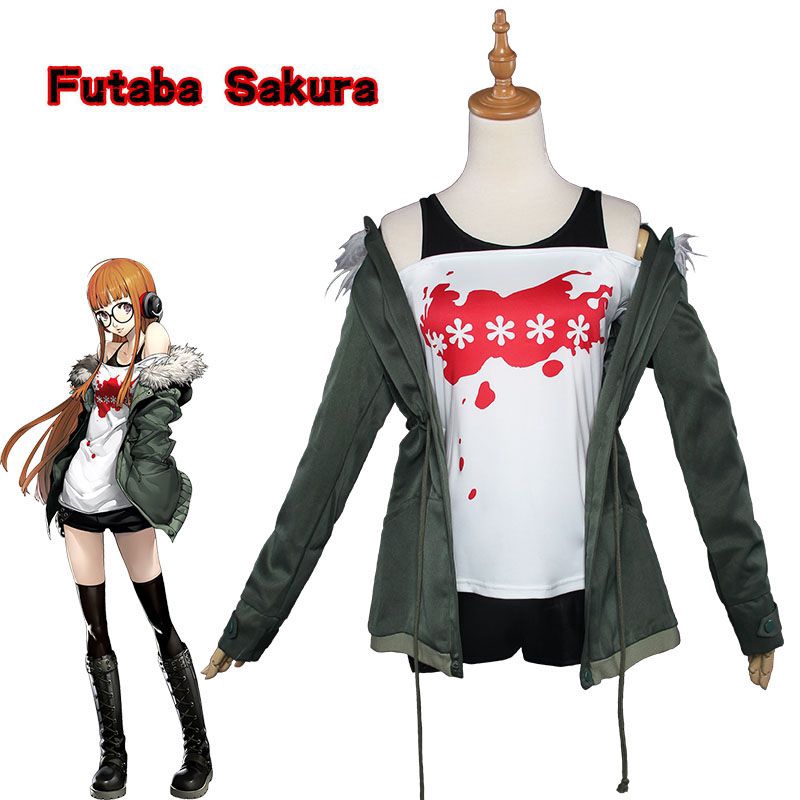 Cosplay Costume Jacket Suit Coat Persona 5 Futaba Sakura Star Key Shirt A.F.K