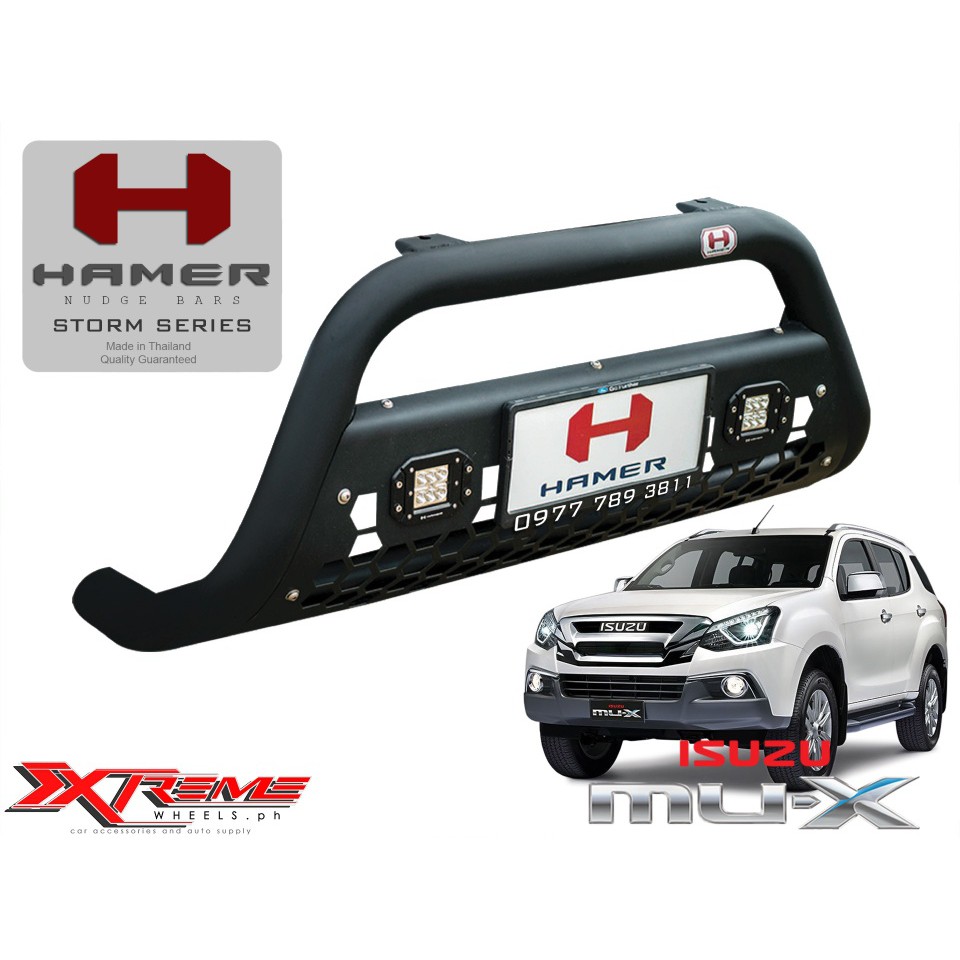 Isuzu MU-X with LED 2014-2021 HAMER NUDGE BAR / BULL BAR / MUX FRONT ...