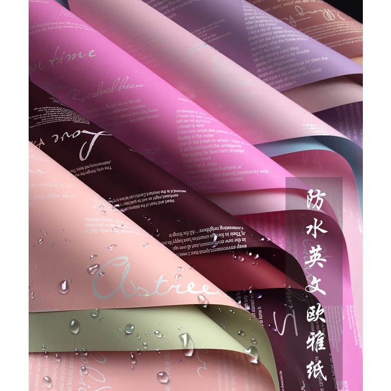 1pc English Letters HanfeiPaper Ouya Wrapping Paper Waterproof Flowers
