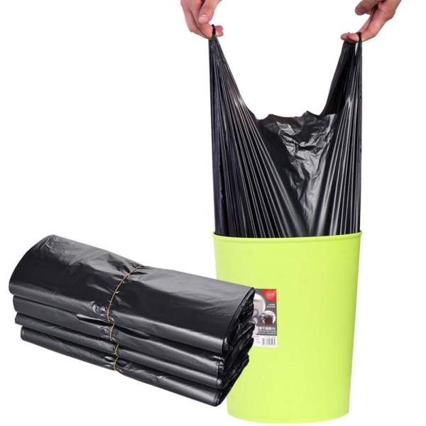 50Pcs Black Thicken Disposable Vest Type Garbage Bags for Home Office