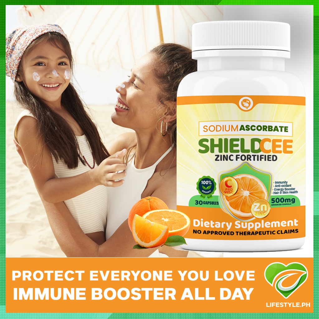 Vitamin c with Zinc sodium ascorbate health food suplement immune booster non acidic Shield Cee 30 c
