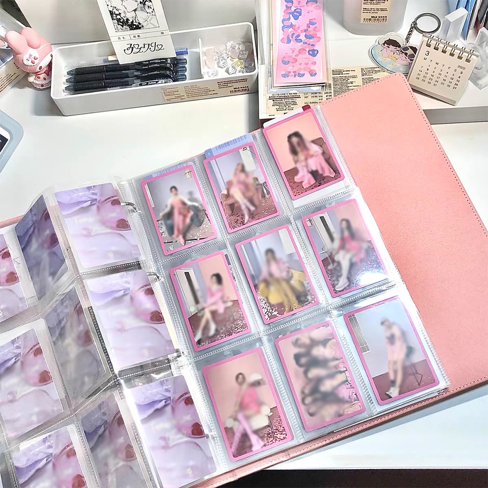 A4 4 DRing Binder Postcard Storage Cover Notepad Card Album Polaroid