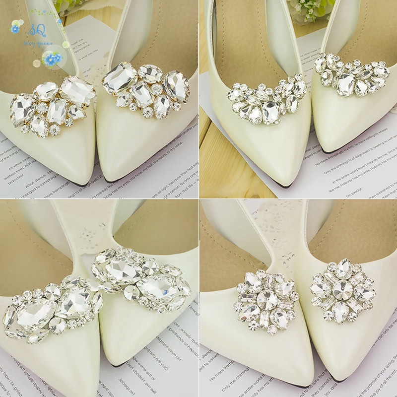 Sq 1pair Bridal Wedding Shoes Clips Decor Shoe Clip Crystal Charm Decor Accessories Shopee Philippines